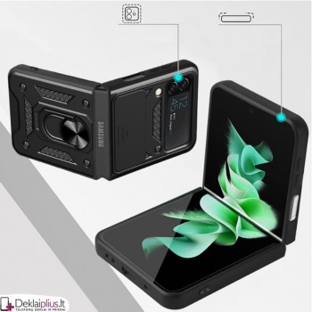 5in1 smūgiams atsparus dėklas su žiedu ir kameros apsauga (Samsung Z flip 3)